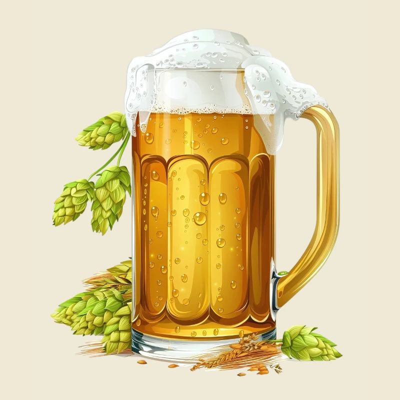 Bière glacée dans un pichet avec du houblon et de l’orge