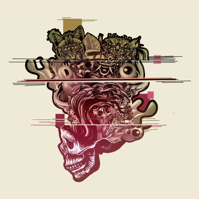 Tête de crâne soufflé Glitch