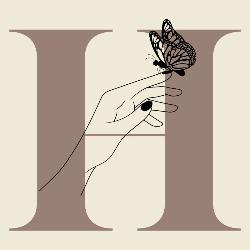 letter H Magic butterfly