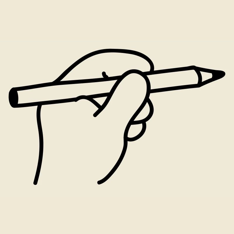 Hand hält einen Stift