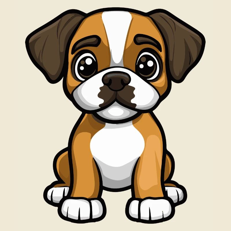 Boxer Hund Comic Niedlich
