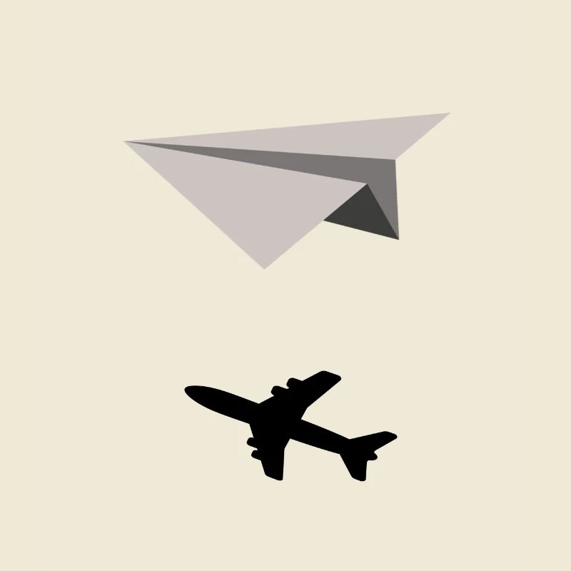 Papierflieger Schatten Flugzeug Geschenkidee