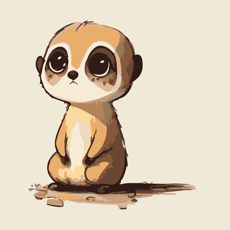Comic Cute Kawaii Sticker Suricate Écureuil