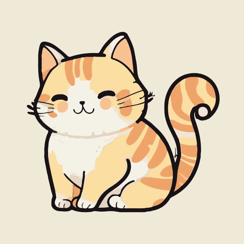 Illustration Comic Cute Kawaiikleines Kitten Katze