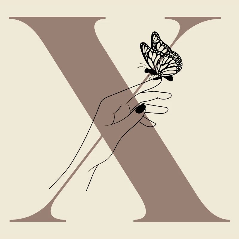Letter x Magic butterfly
