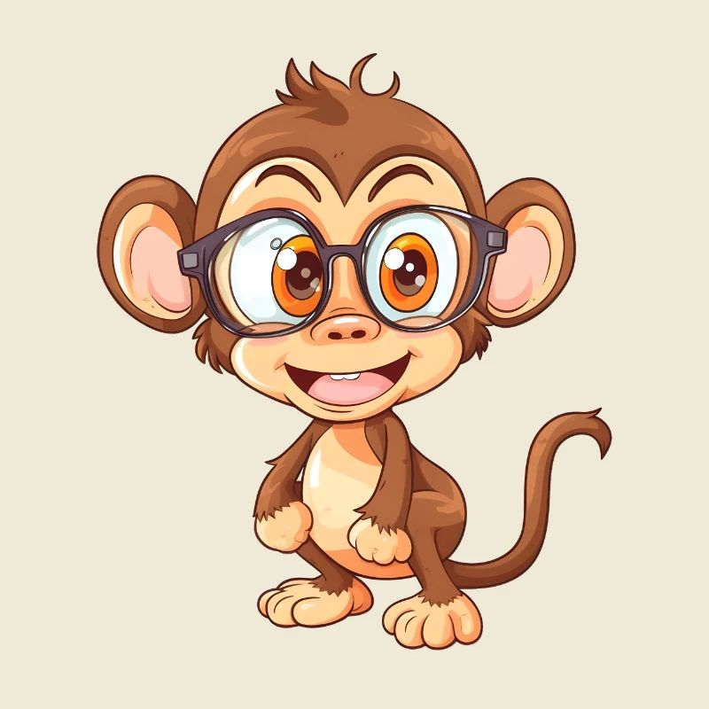 Affe mit Brille