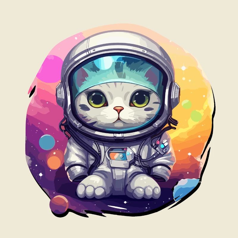 Chat de l’espace - Style cosmique