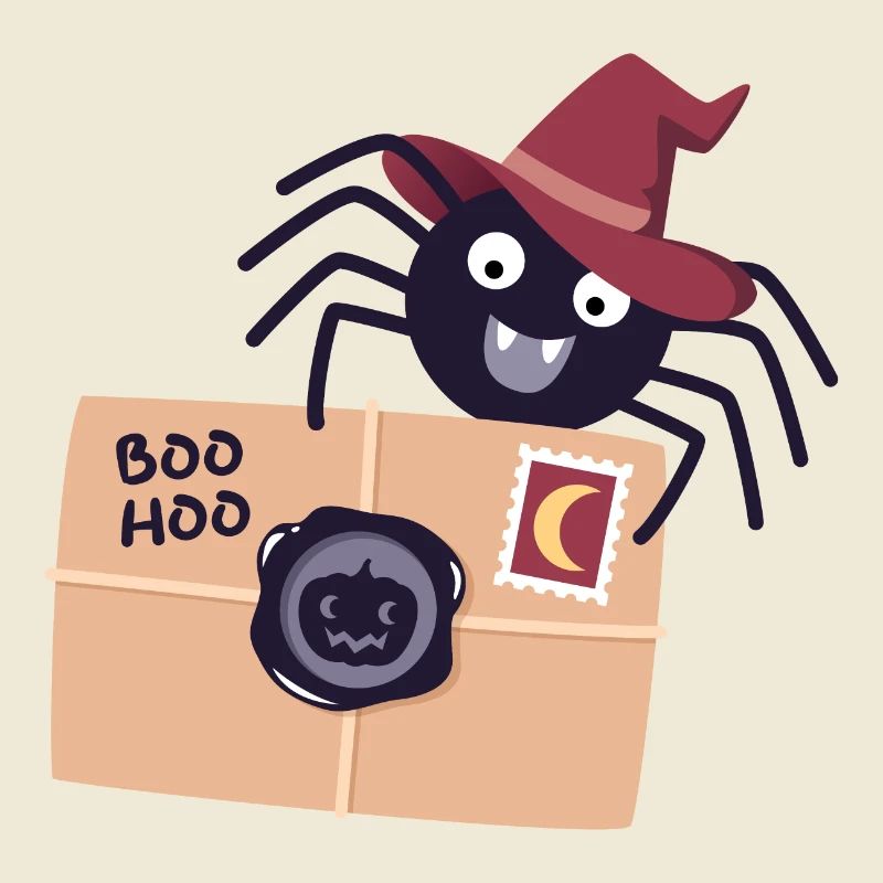 Spinne mit Brief