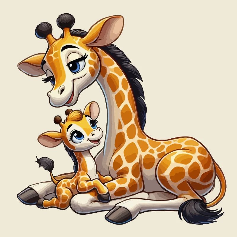 Giraffenmutter mit Kind