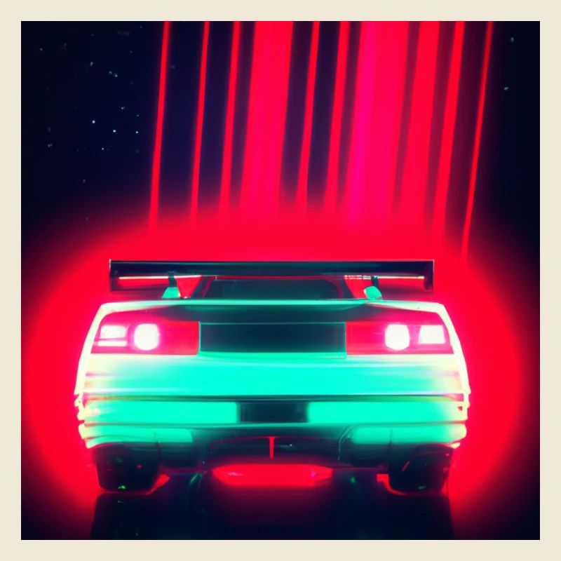 Car from behind with red light