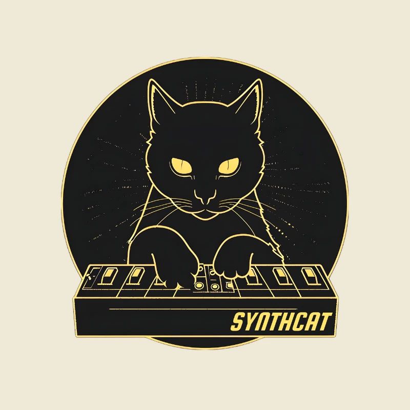 Schwarze Synth-Katze