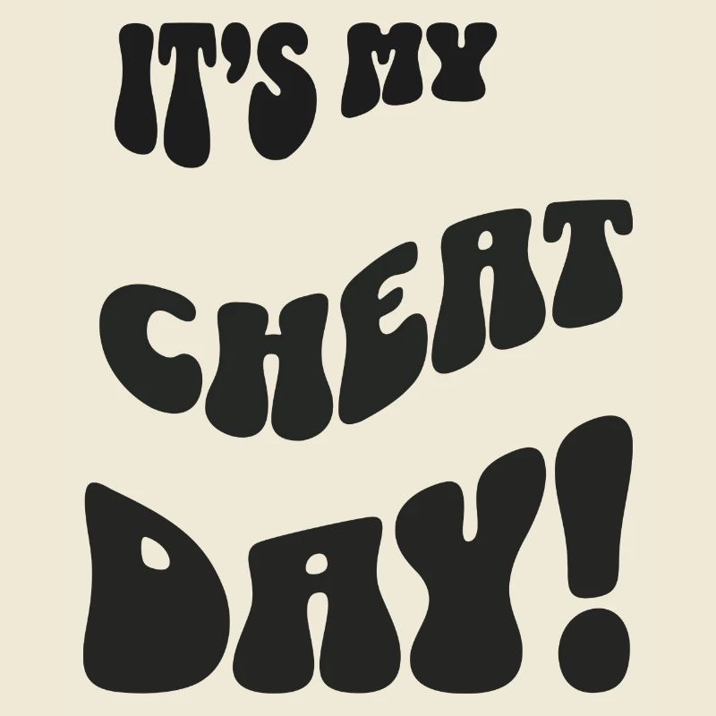 C’est ma typographie ondulée rétro Cheat Day