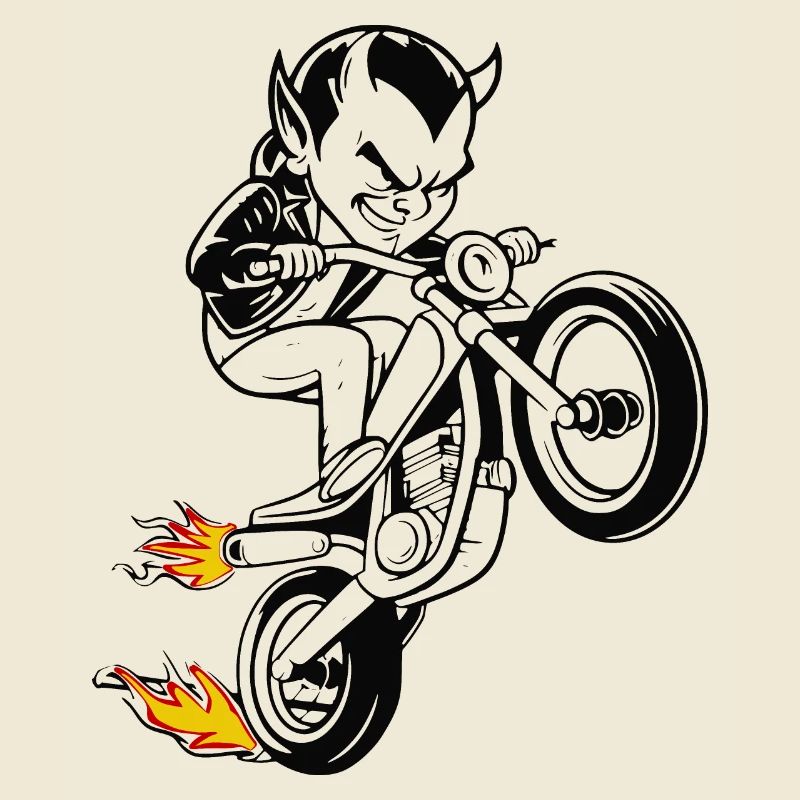 Devil on a motorcycle