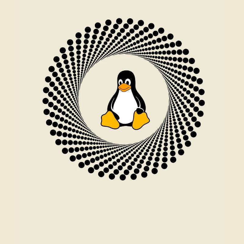 Computer System Pinguin Nerd pc inside Programm lo