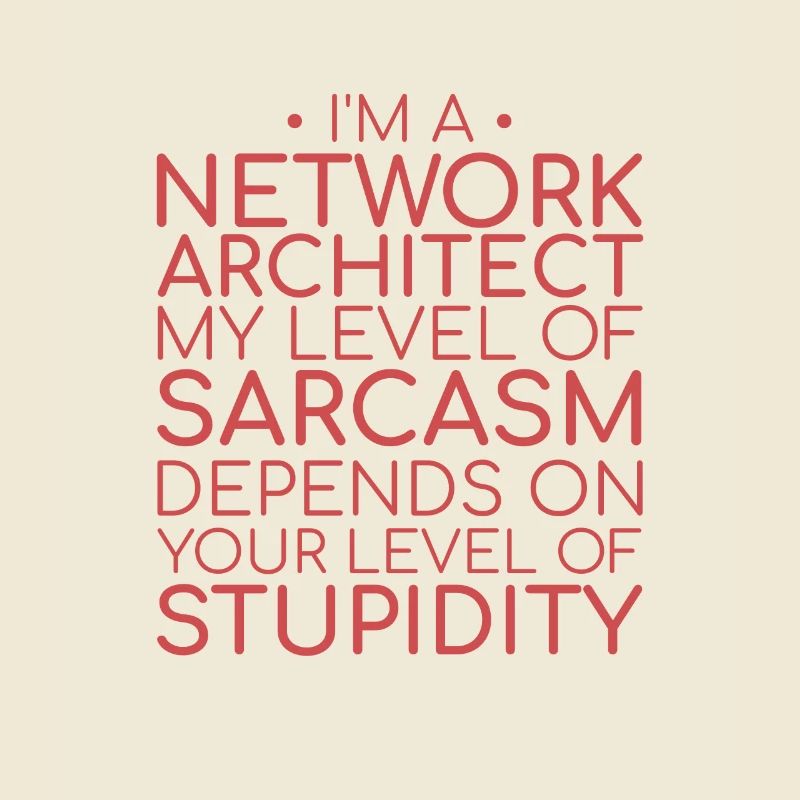 "Network Architect Sarcasm | Netzwerk"