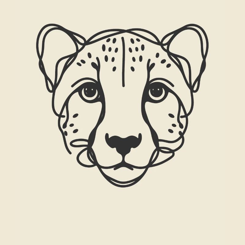 Line Art Papa Maman - Guépard