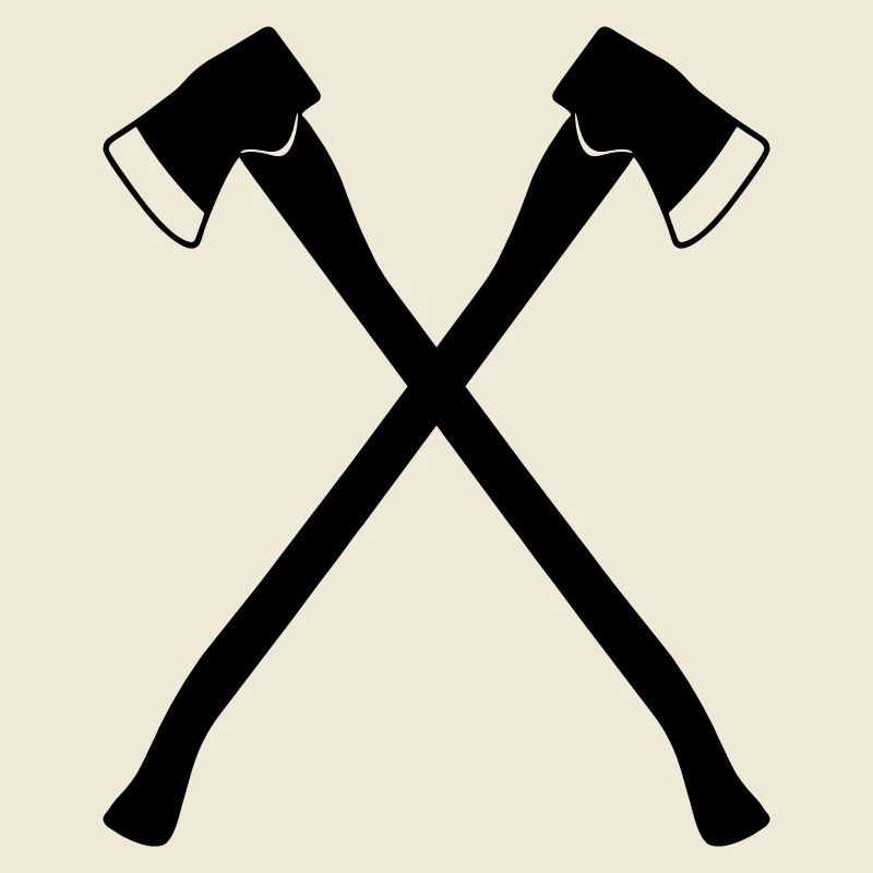 Two lumberjack axes crossed