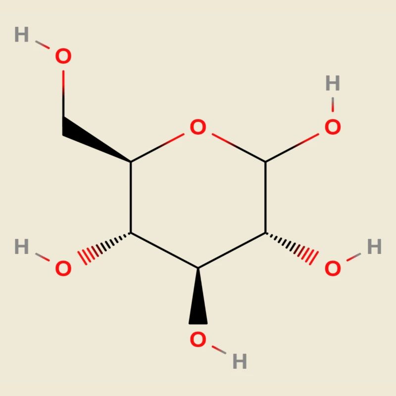GlukoseMolekül - Farbige Strukturformel