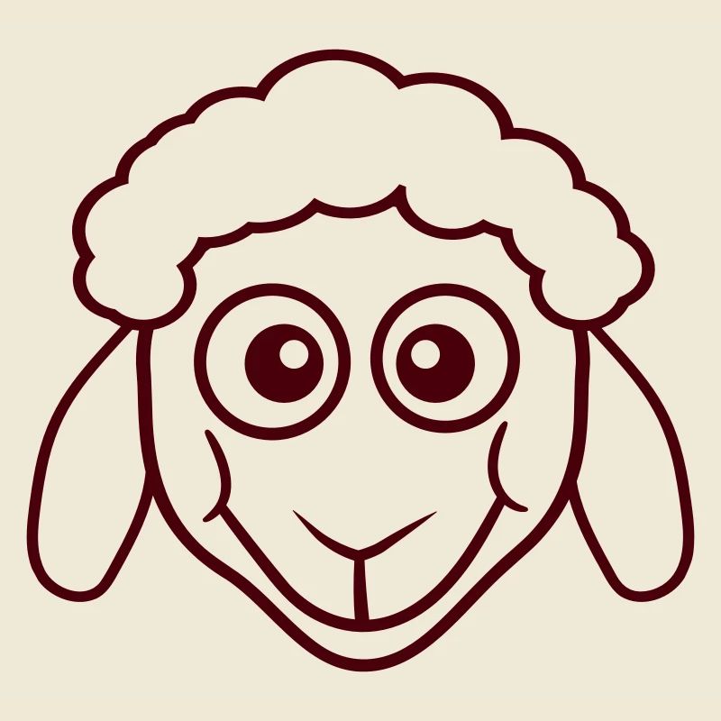 Sheep Face Head Cute Cute Lamb Cool Comic