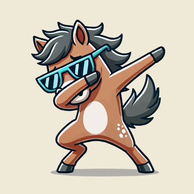 Bande dessinée de dabbing de cheval