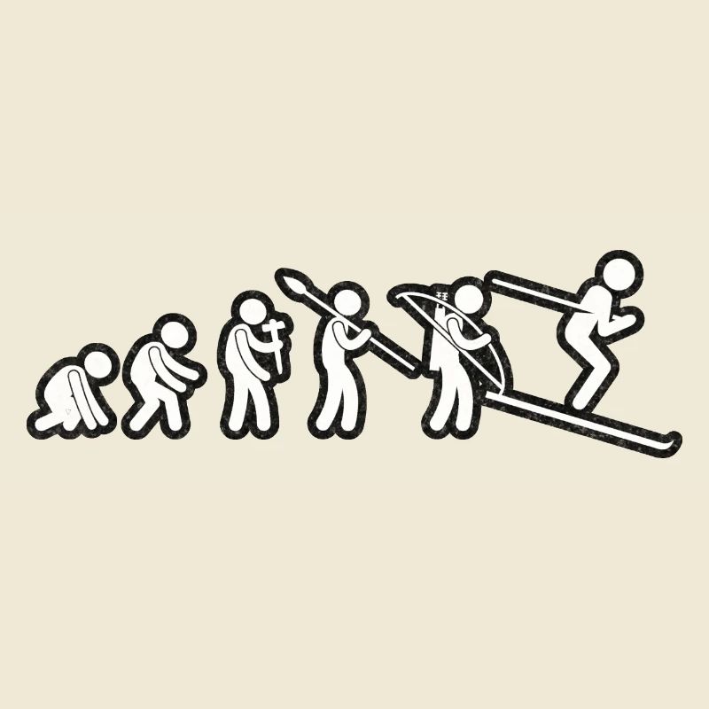 Evolution Ski White Grunge