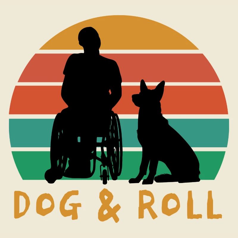 Dog and Roll Rollstuhlfahrer mit Hund Rolli Spruch