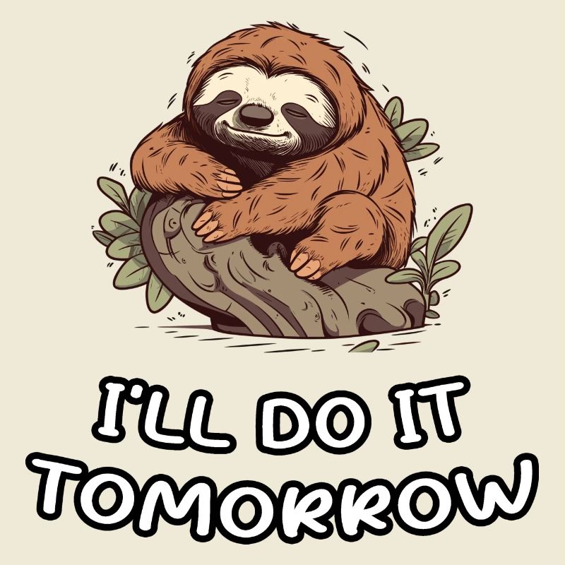 I'd do it tomorrow, Funny Lazy, Sloth