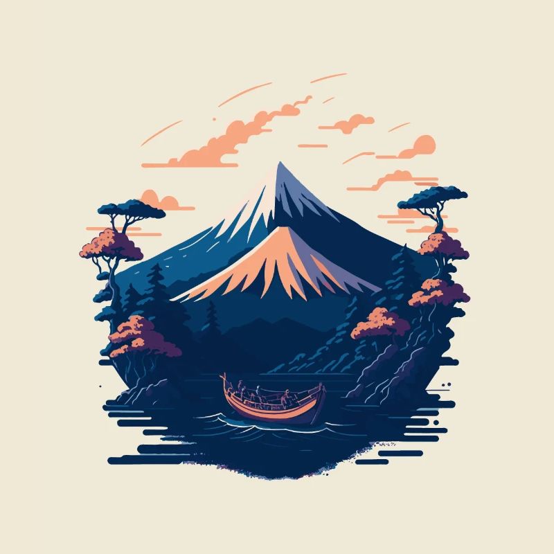 Serene Mount Fuji Sunset Peaceful River Scenery