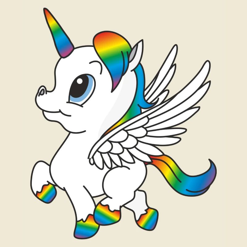 Rainbow unicorn, Pegasus