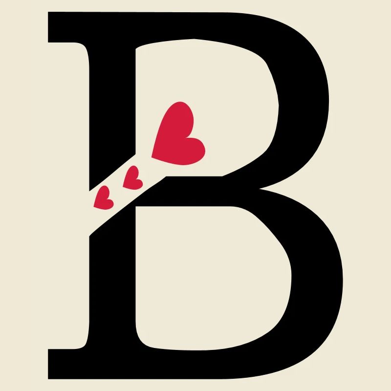Großbuchstabe B mit Herzen