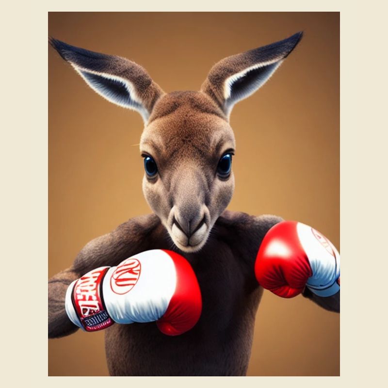 boxing kangaroo comic drawing animal australia