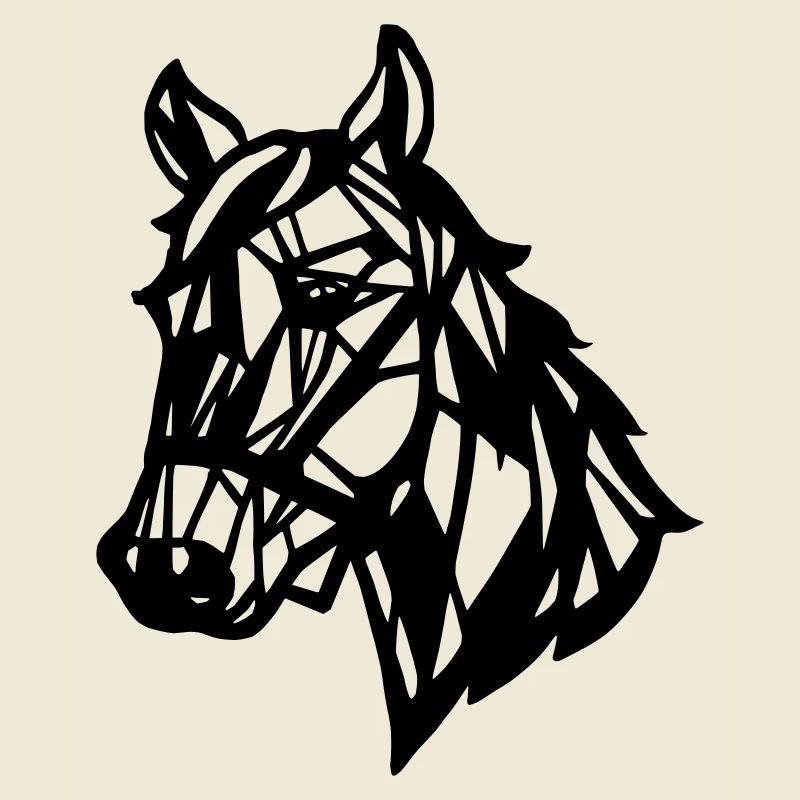 Kopf eines Pferdes - schwarze farbige Illustration