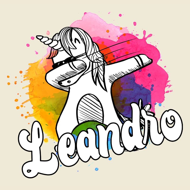 LEANDRO - Beautiful Boy Name with Cool Unicorn