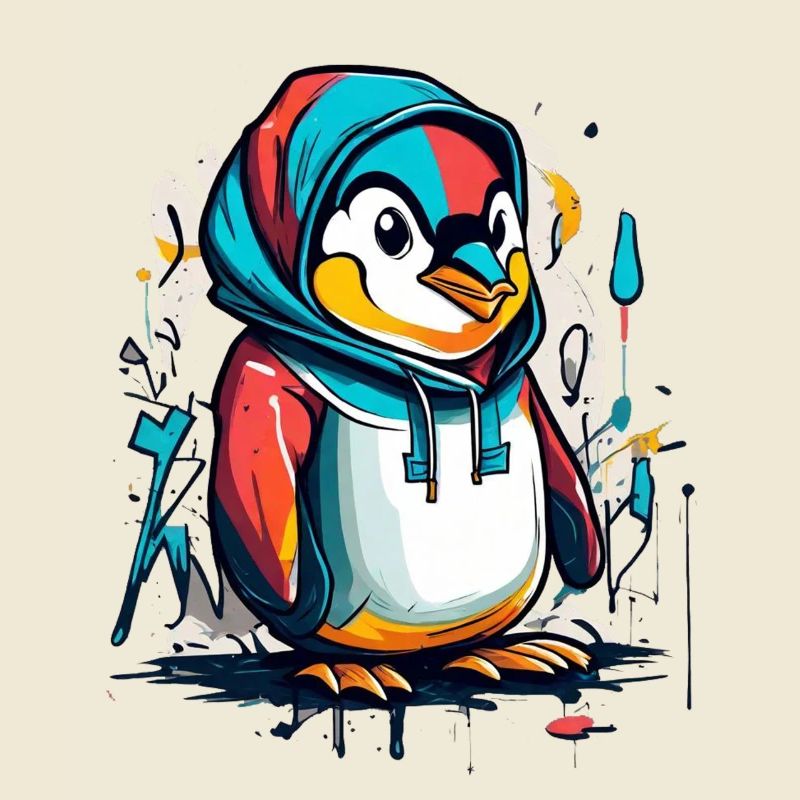 Graffiti pingouin cool