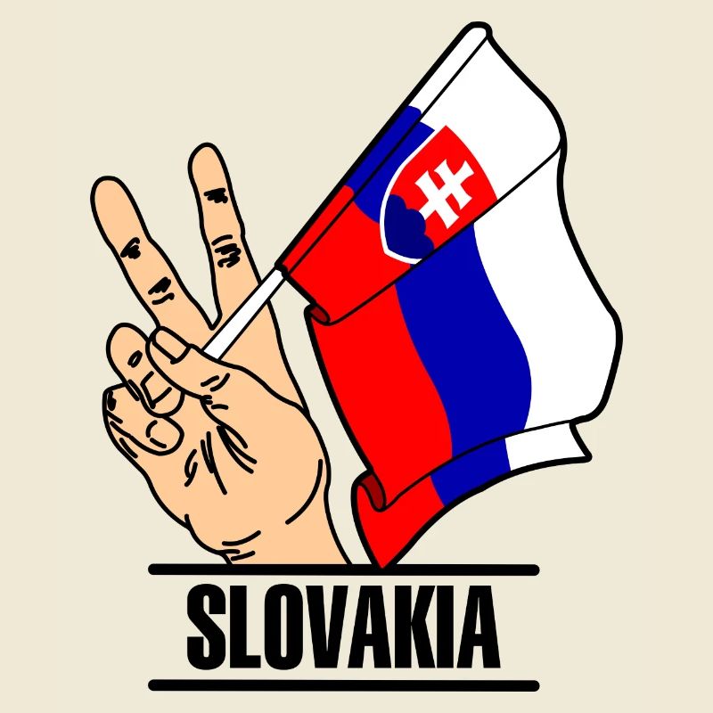 Flagge Slowakei Friedenszeichen Text SLOWAKEI
