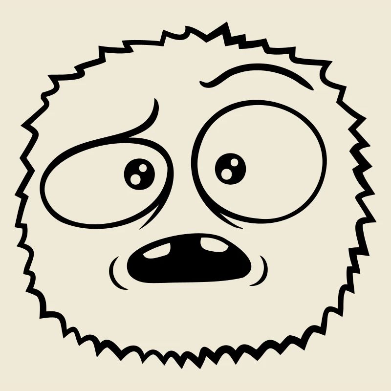 Skeptisches Gesicht haariges Monster