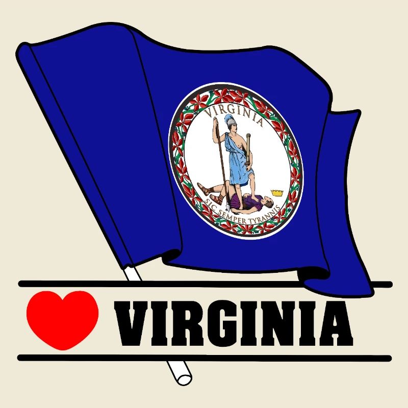 Drapeau Virginie coeur VIRGINIA