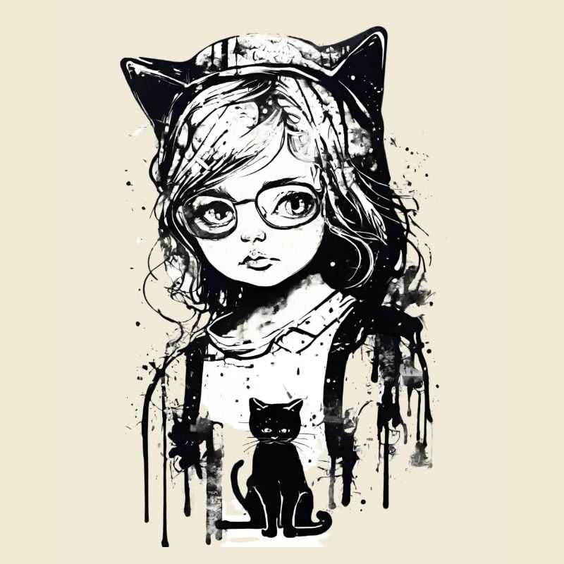 Mädchen mit Katze