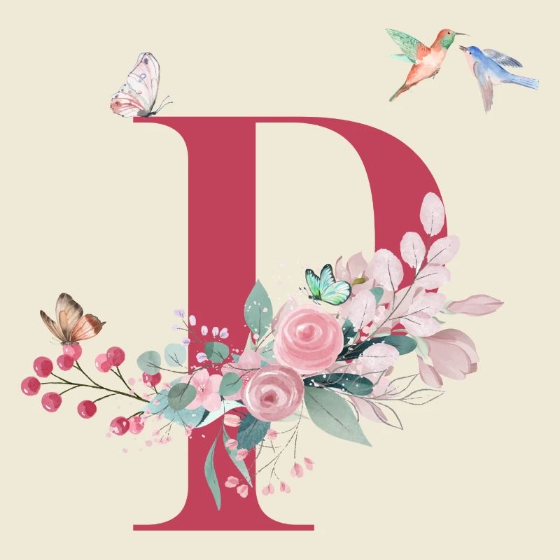 Buchstabe p floral - Geschenkidee