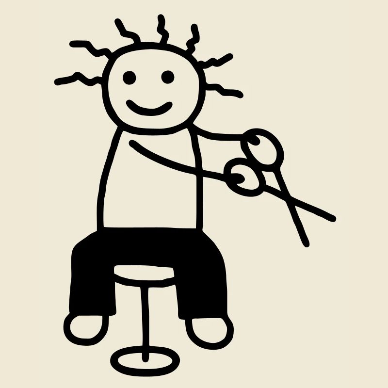 Strichmännchen mit Schere
