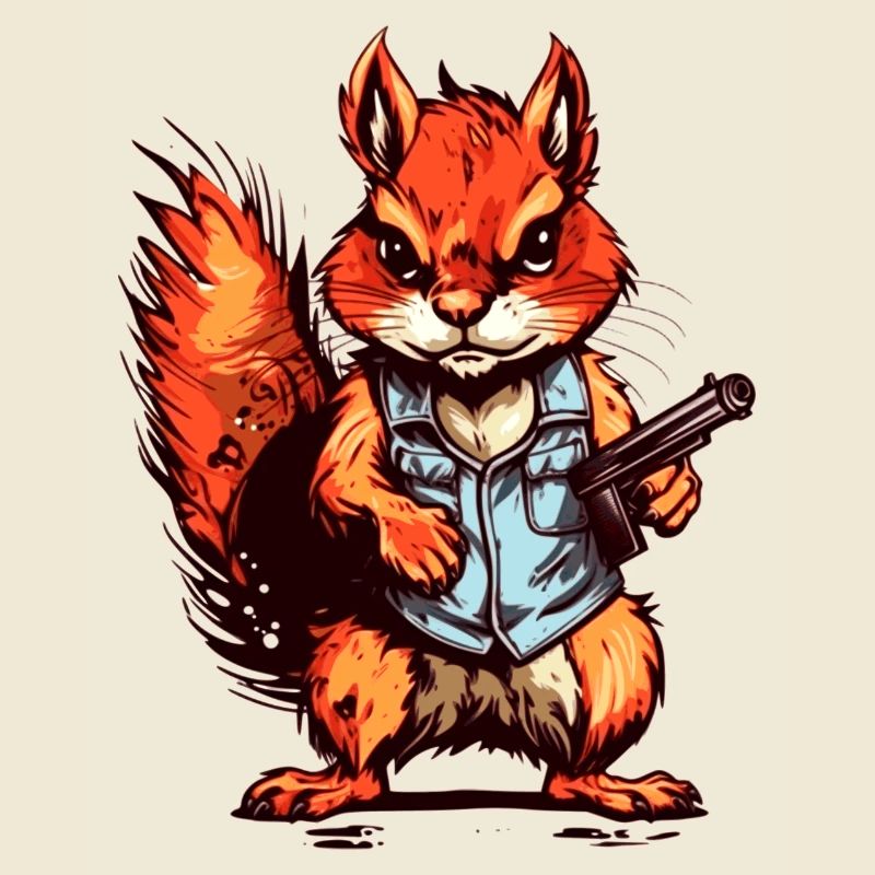 Eichhörnchen als bewaffneter Söldner