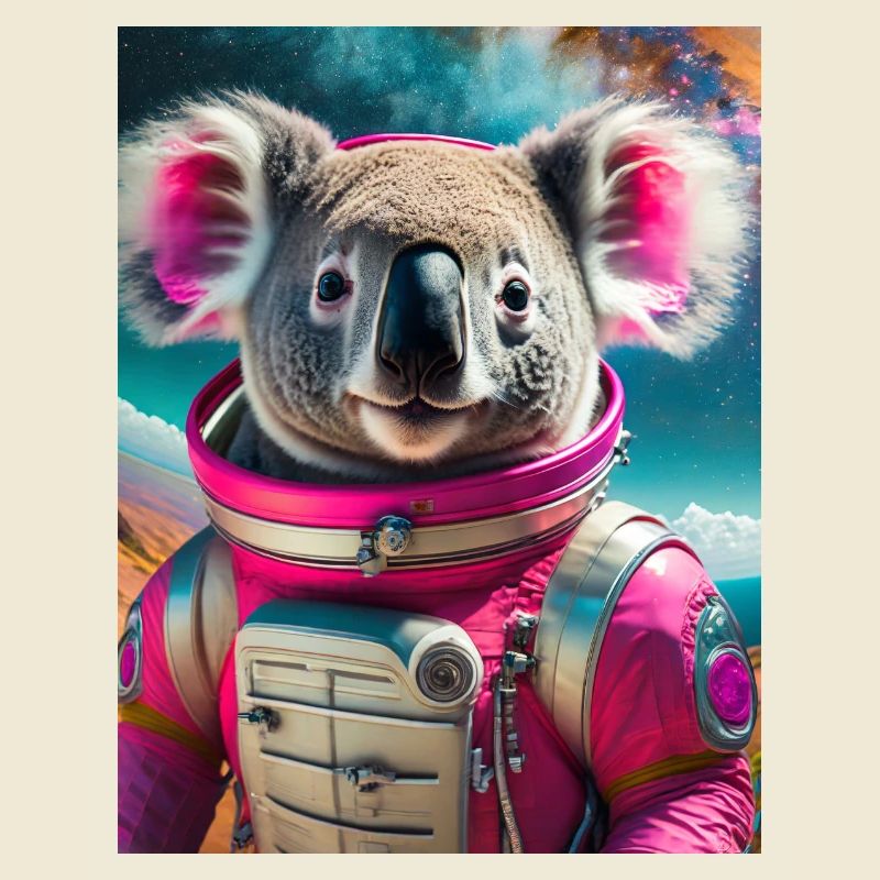 Koala mit Astronautenkleid