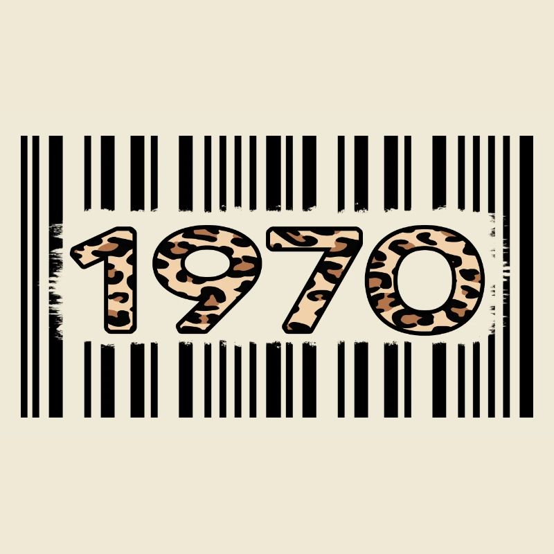 1970 birthday 52 years barcode leopard pattern