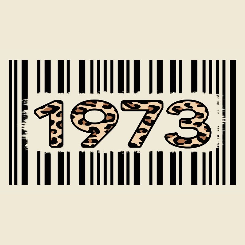 1973 birthday 49 years anniversary barcode leopard