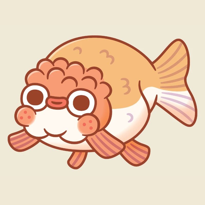 Mignon Derpy Ranchu Goldfish Doodle