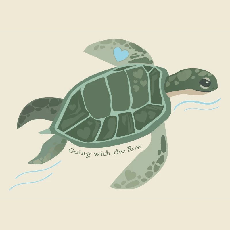 Turtle, Swimming, Going with the flow