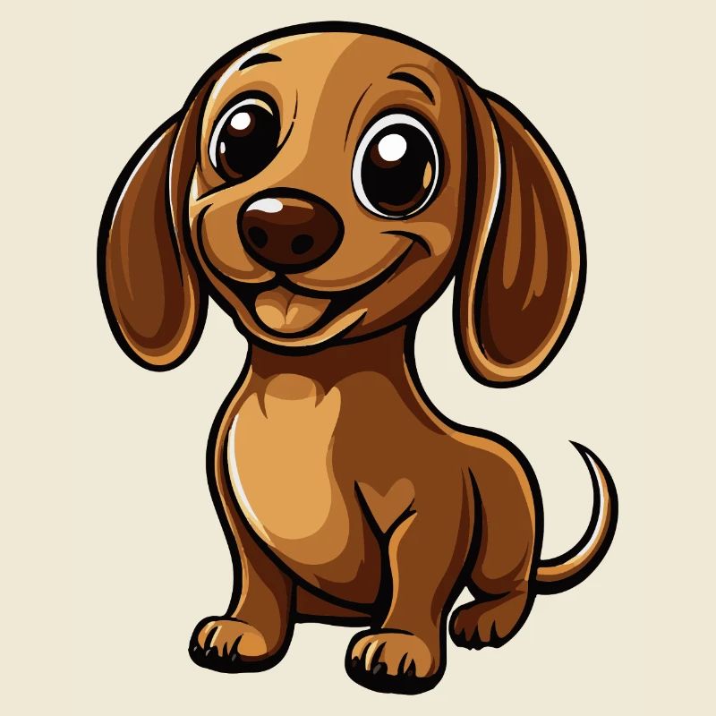 Dachshund BadgerDog Comic Cute
