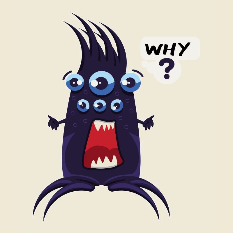 Funny Why Doodle character
