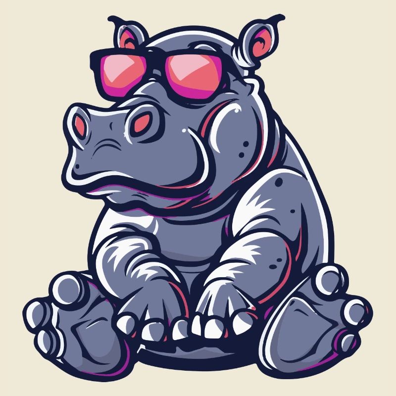 Nilpferd Comic Cool