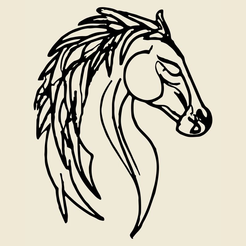 Pferd Illustration Line Art Geschenkidee